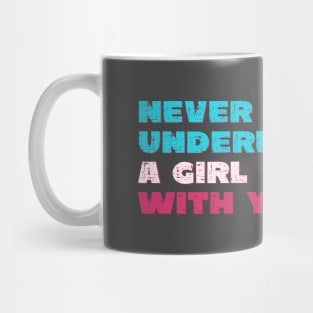 Never underestimate a girl with yoga mat Mug